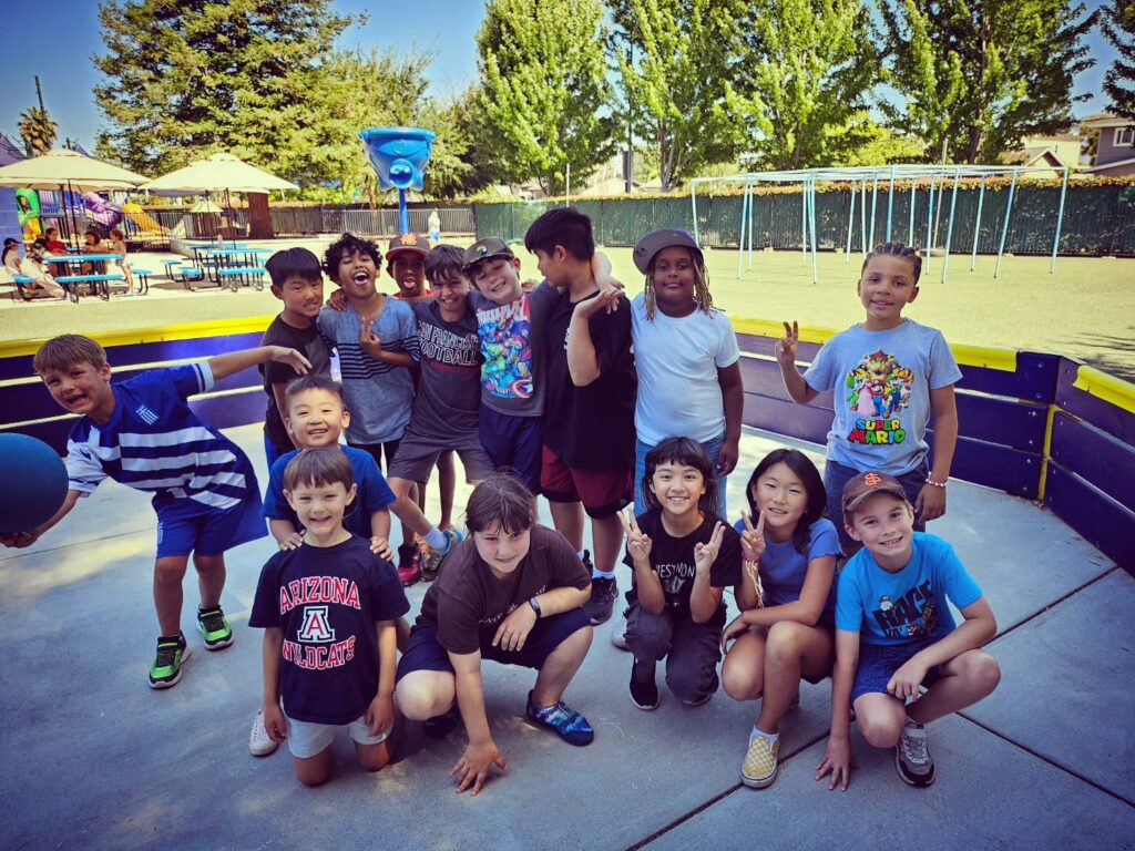 Elementary students participating in summer camp activities at Campbell Christian Schools.