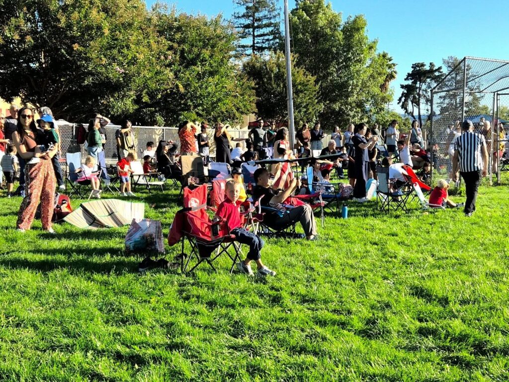 Happy Campbell Christian School families and students on campus