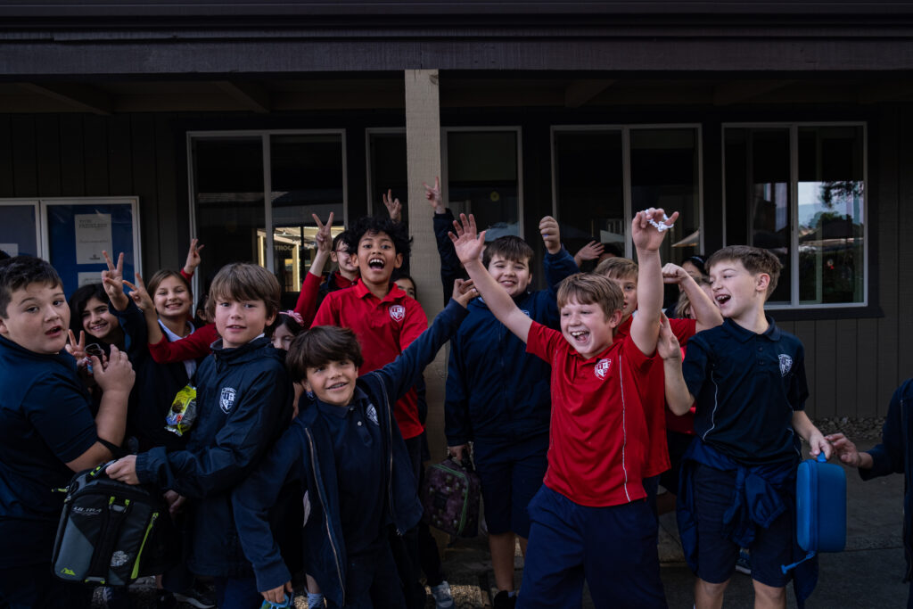 Students participating in after-school extended care at Campbell Christian Schools, engaging in supervised activities, homework time, and play.