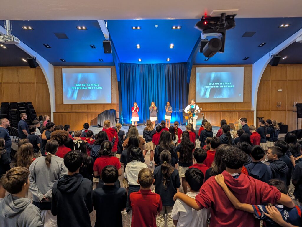 Students learning and interacting in a Christ-centered classroom at Campbell Christian Schools