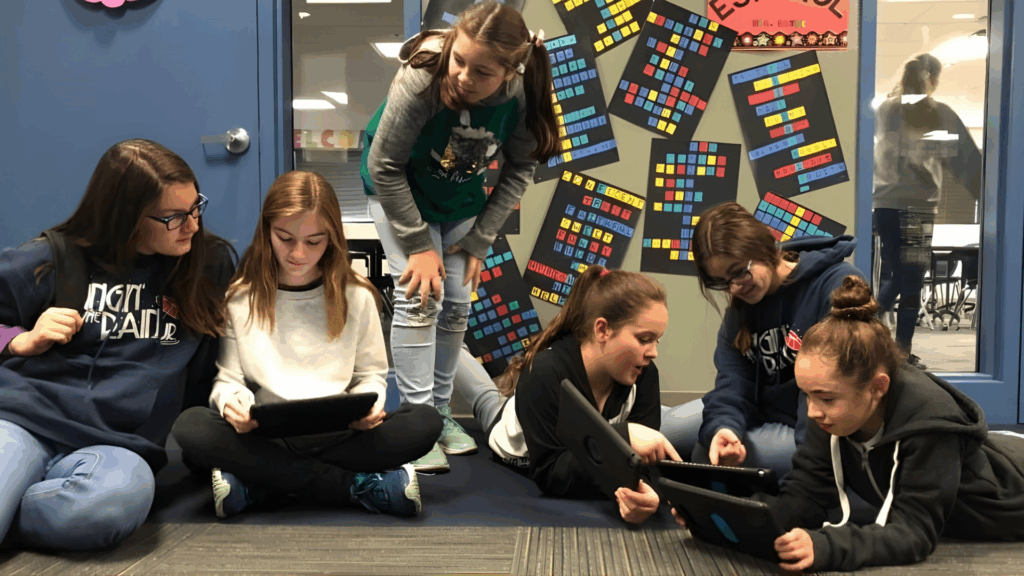 Students engaging in technology, sports, and faith-based activities at Campbell Christian Schools