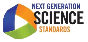 The Next Generation Science Standards (NGSS) logo with icons representing crosscutting scientific practices.