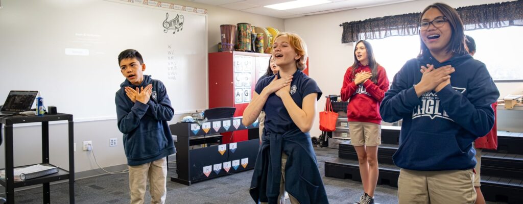 Students engaged in classroom and extracurricular activities during Campbell Christian Schools’ expansion into middle school years in 1980–1981
