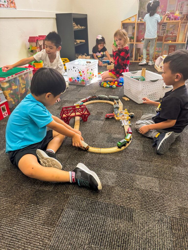 Children in Campbell Christian Schools Transitional Kindergarten (TK) participating in hands-on activities at Campbell Church of Christ.